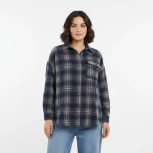 پیراهن چهار خانه بافتدار و پشمی